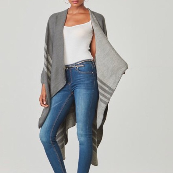 BB Dakota Sweaters - BB Dakota comfy grey oversized poncho